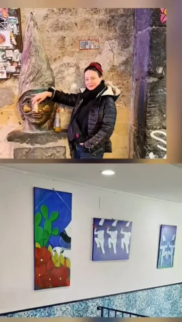 Canadian artist Queeny Rebel Empire on exhibition at Blue Moon Bar in Sant'Agata sui due Golfi